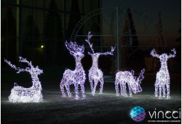 Новогодняя светодинамическая композиция Олени Деда Мороза