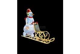 Светодиодная композиция Снеговик на Санях