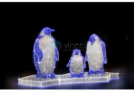 Светодиодная новогодняя композиция Пингвины 