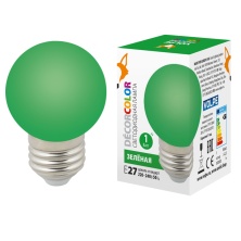 LED-G45-1W/GREEN/E27/FR/С  