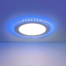Встраиваемый потолочный светодиодный светильник DLR024 10W 4200K подсветка Blue арт. a038377 производства Elektrostandard - a038377