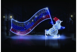 Светодинамическая композиция Снеговик с флагом 