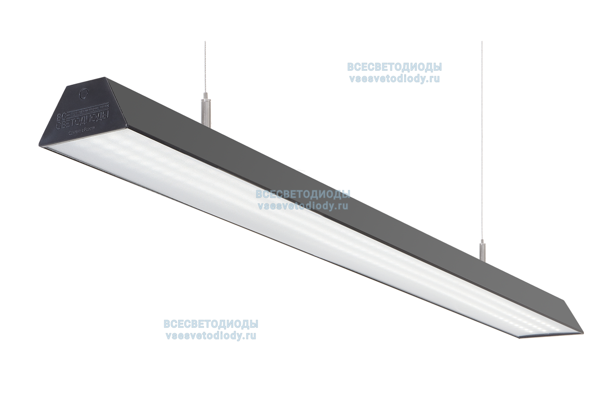 Светильник ТРЕЙД VS305 58W-7250Lm 4000-4500К МИКРОПРИЗМА IP40 с БАП (vsesv) на 3 часа чёрный арт. vs305-58-mpr-4k-li3h-RAL9005