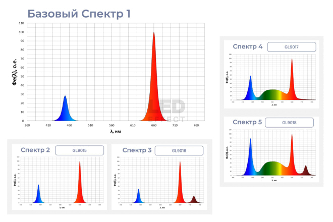 Светодиодный светильник "LE-ССП-79-600-9013-67" Фитооблучатель GROLLI TOP - LE-ССП-79-600-9013-67