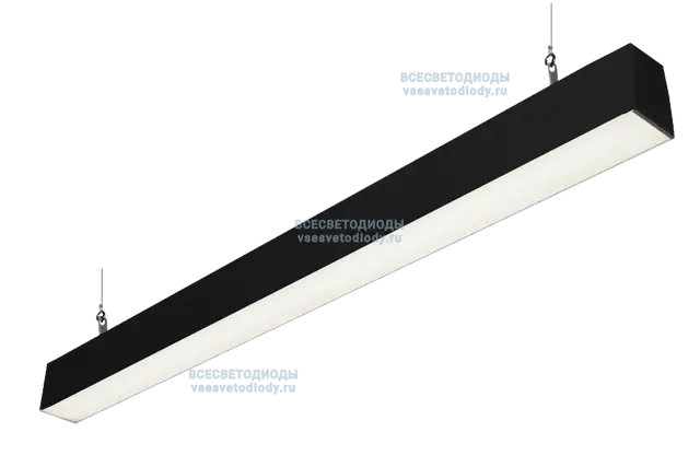 Модульный линейный светодиодный светильник КРИСТАЛЛ 37Вт-4050Лм, 5000-5500K, ОПАЛ, IP44 с БАП (aax.tech) на 1 час Черный производство ВСЕСВЕТОДИОДЫ арт. vs351-37-op-5k-nc1h-ral9005