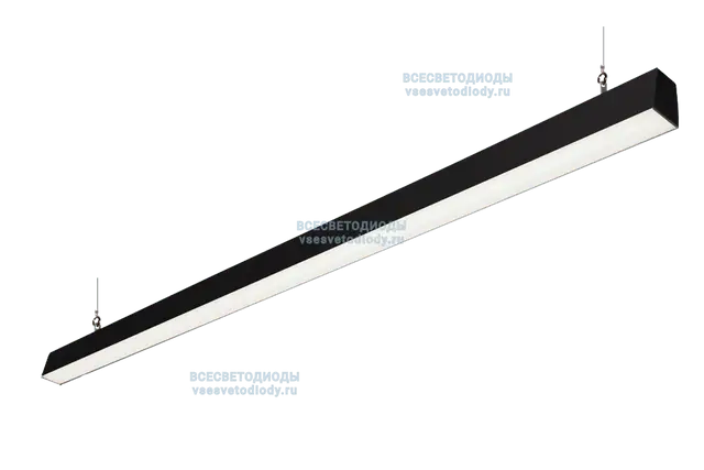 Модульный линейный светодиодный светильник КРИСТАЛЛ 45Вт-5100Лм, 5000-5500K, Опал IP44 с БАП (aax.tech) на 1 час Черный производство ВСЕСВЕТОДИОДЫ арт. vs354-45-op-5k-nc1h-ral9005