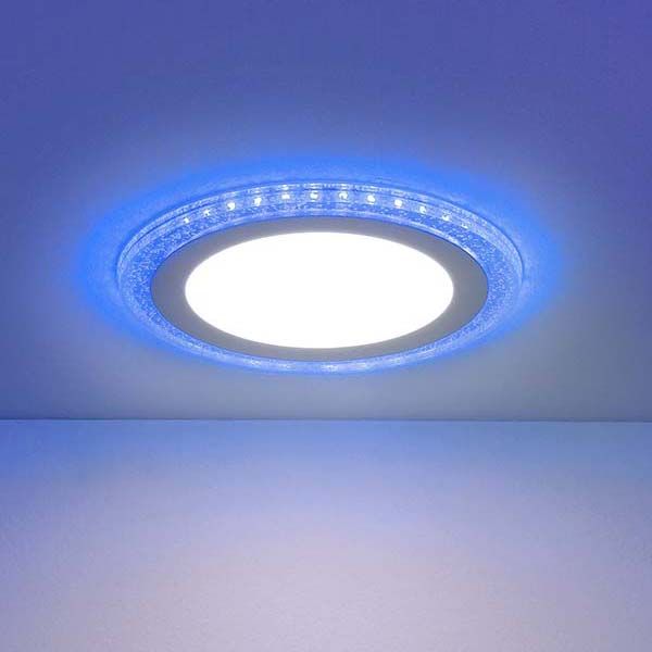 Встраиваемый потолочный светодиодный светильник DLR024 10W 4200K подсветка Blue арт. a038377 производства Elektrostandard - a038377