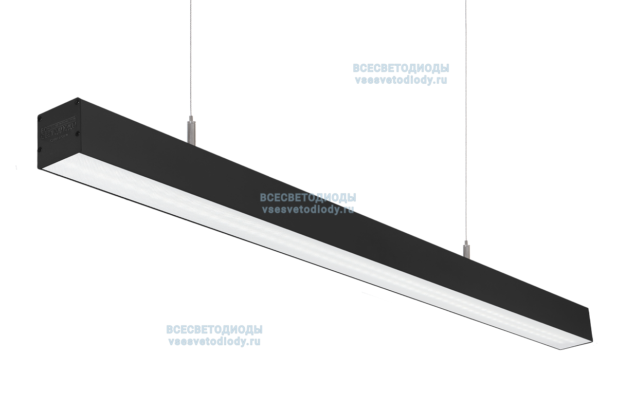 Светильник СЛИМФЛЕШ VS310 линейный 40W-5000Lm 6000-6500К МИКРОПРИЗМА IP40 с БАП (vsesv) на 3 часа чёрный арт. vs310-40-mpr-6k-li3h-RAL9005