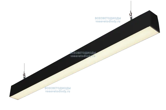 Модульный линейный светодиодный светильник КРИСТАЛЛ 30Вт-3400Лм, 4000-4500K, Прозрачный, IP44 с БАП (vsesv) на 1 час Черный производство ВСЕСВЕТОДИОДЫ арт. vs353-30-tr-4k-li1h-9005