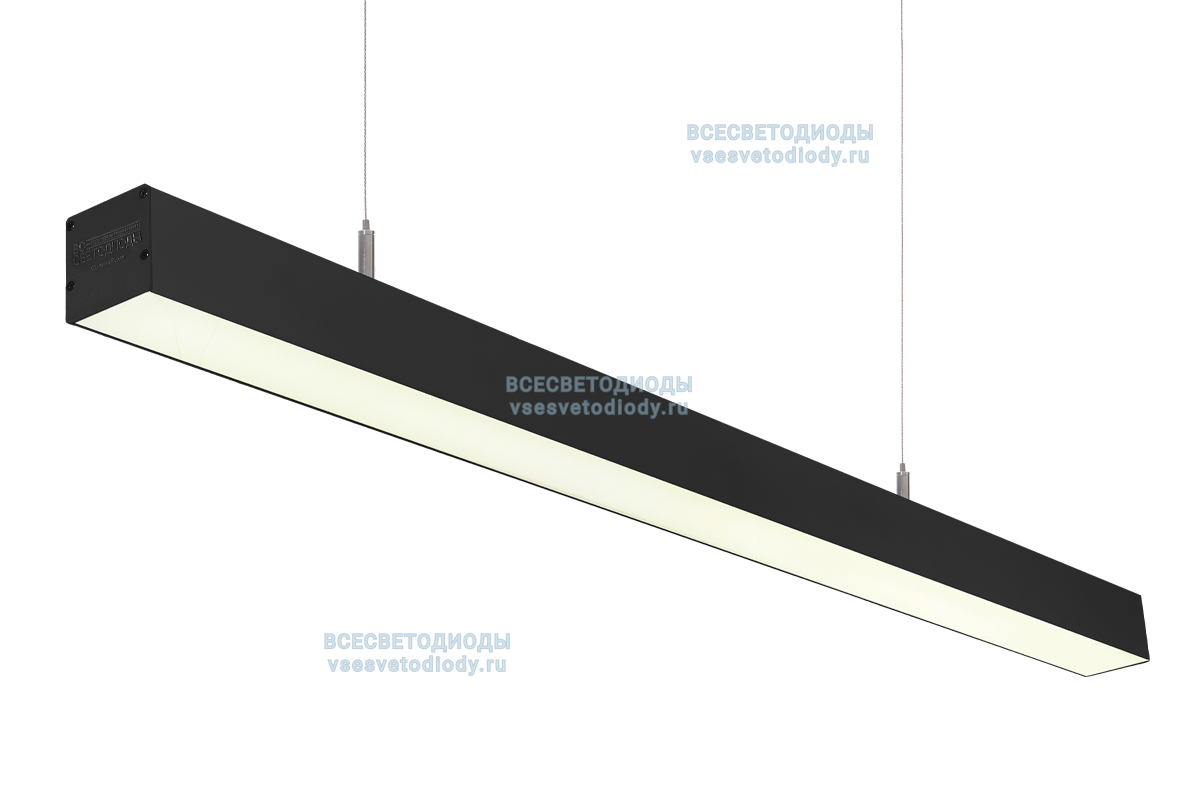 Светильник СЛИМФЛЕШ VS310 линейный 40W-5000Lm 4000-4500К ОПАЛ IP40 с БАП (vsesv) на 3 часа чёрный арт. vs310-40-op-4k-li3h-RAL9005