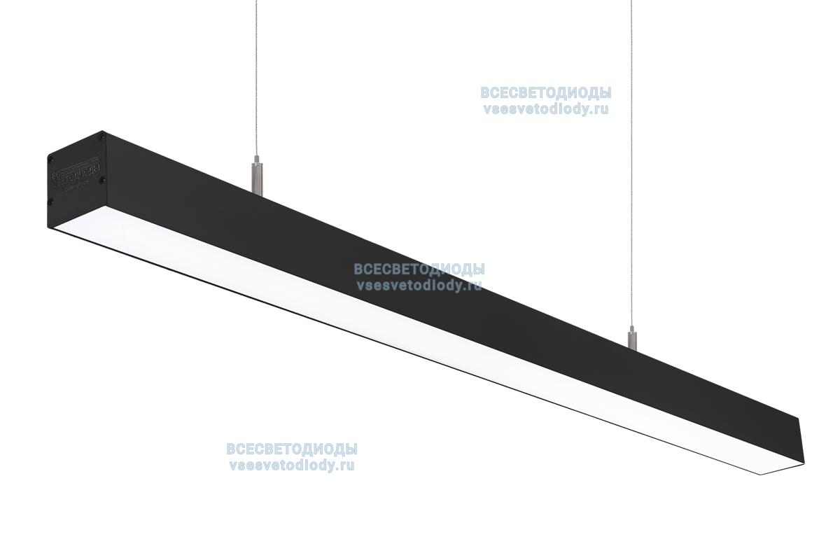 Светильник СЛИМФЛЕШ VS310 линейный 54W-7250Lm 6000-6500К ОПАЛ IP40 с БАП (aax.tech) на 1 час чёрный арт. vs310-54-op-6k-nc1h-RAL9005
