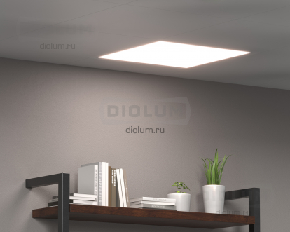 Светодиодные светильники Clip in 600х600х40 IP54/65 38Вт SL БАП 2 часа (равномерная засветка) Diolum-OF-IP54-БАП2-1812SL производства Diolum