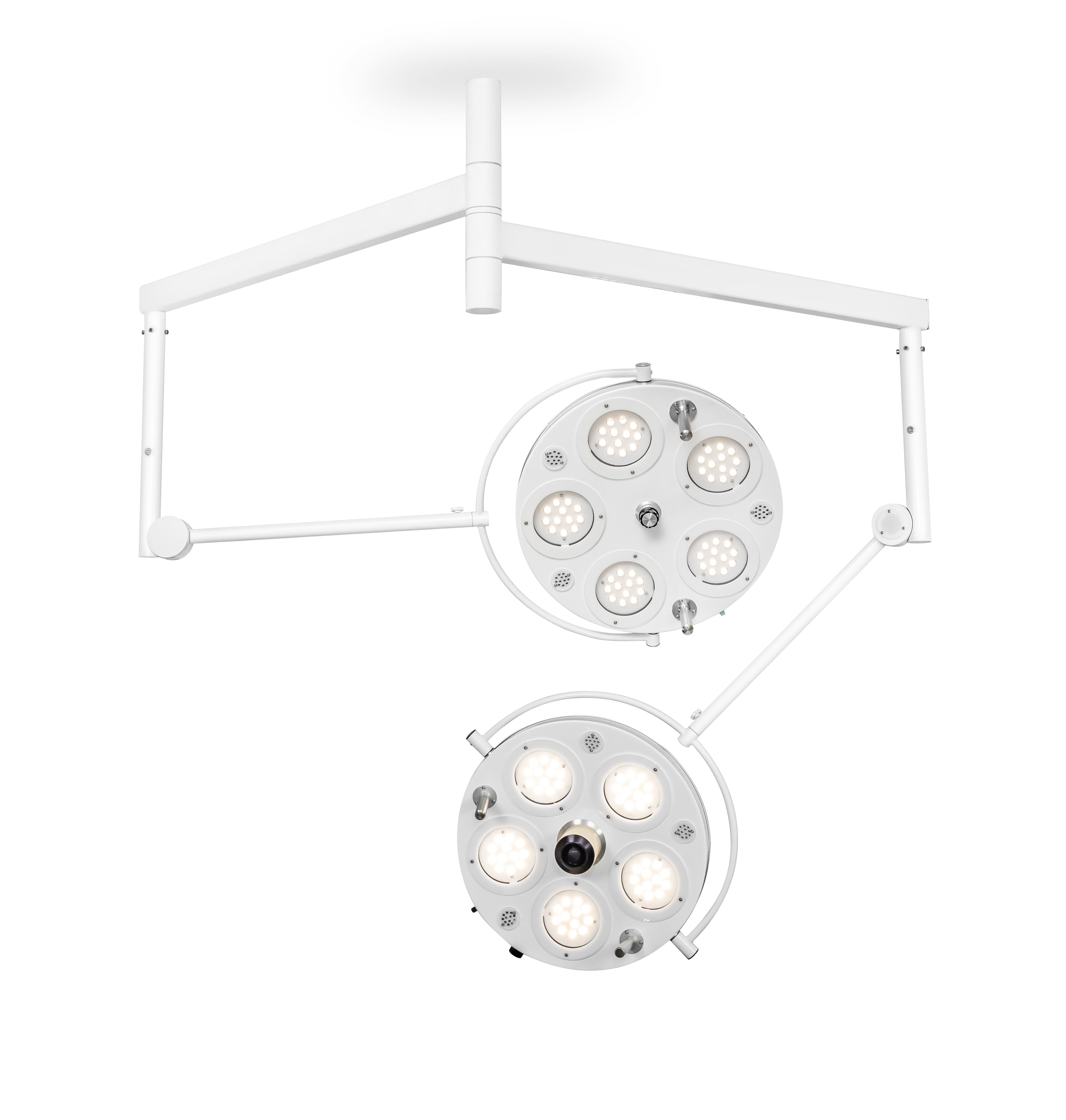Медицинский двухкупольный хирургический светильник «FotonFly 5М5С», потолочный подвес - FotonFly 5М5С