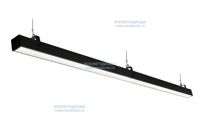 Светильник Слимлайт Линейный 40W-5000Lm 5000-5500К Микропризма IP40 с БАП (aax.tech) на 3 часа черный производство ВСЕСВЕТОДИОДЫ арт. vs311-40-mpr-5k-nc3h-RAL9005