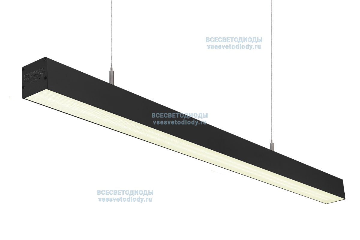 Светильник СЛИМФЛЕШ VS310 линейный 40W-5000Lm 4000-4500К МИКРОПРИЗМА IP40 с БАП (vsesv) на 3 часа чёрный арт. vs310-40-mpr-4k-li3h-RAL9005