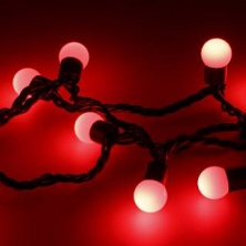 Светодиодная гирлянда ARD-BALL-CLASSIC-D17.5-10000-BLACK-100LED RED - 025580