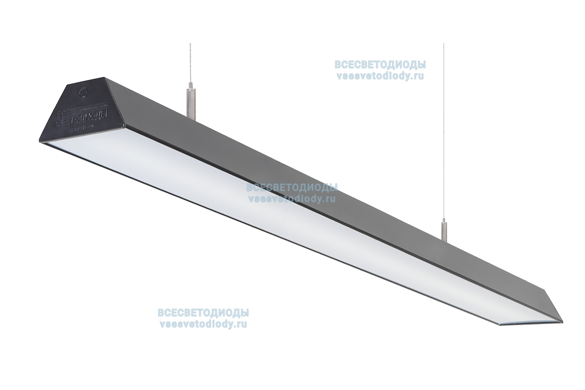 Светильник ТРЕЙД VS304 40W-5000Lm 6000-6500К ОПАЛ IP40 с БАП (aax.tech) на 1 час чёрный арт. vs304-40-op-6k-nc1h-RAL9005