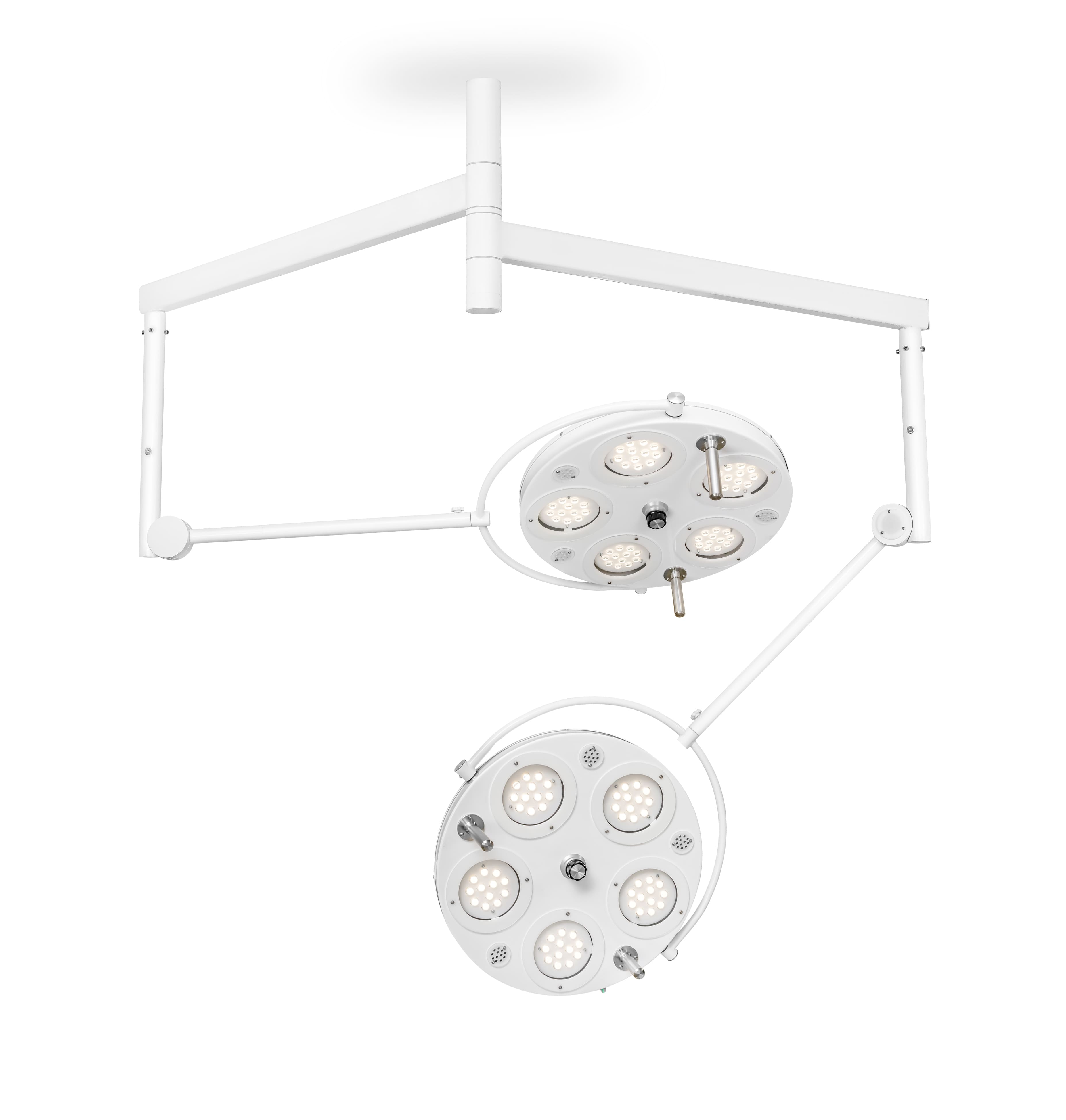 Медицинский двухкупольный хирургический светильник «FotonFly 5М5М», потолочный подвес - FotonFly 5М5М