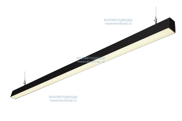 Модульный линейный светодиодный светильник КРИСТАЛЛ 45Вт-5100Лм, 4000-4500K, Опал IP44 с БАП (aax.tech) на 1 час Черный производство ВСЕСВЕТОДИОДЫ арт. vs354-45-op-4k-nc1h-ral9005