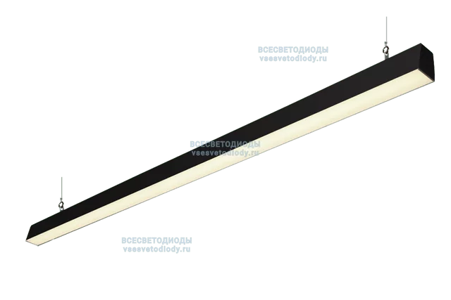 Светильник КРИСТАЛЛ VS352-Z 56W-6150Lm 4000-4500К ОПАЛ IP44 с БАП (vsesv) на 1 час чёрный арт. vs352-56-op-4k-li1h-ral9005-z