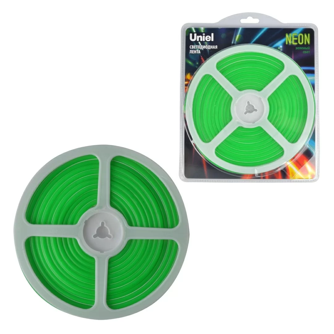 ULS-N01-2835-120LED/m-6mm-IP67-DC12V-9W/m-5M-GREEN блистер  в Москве 