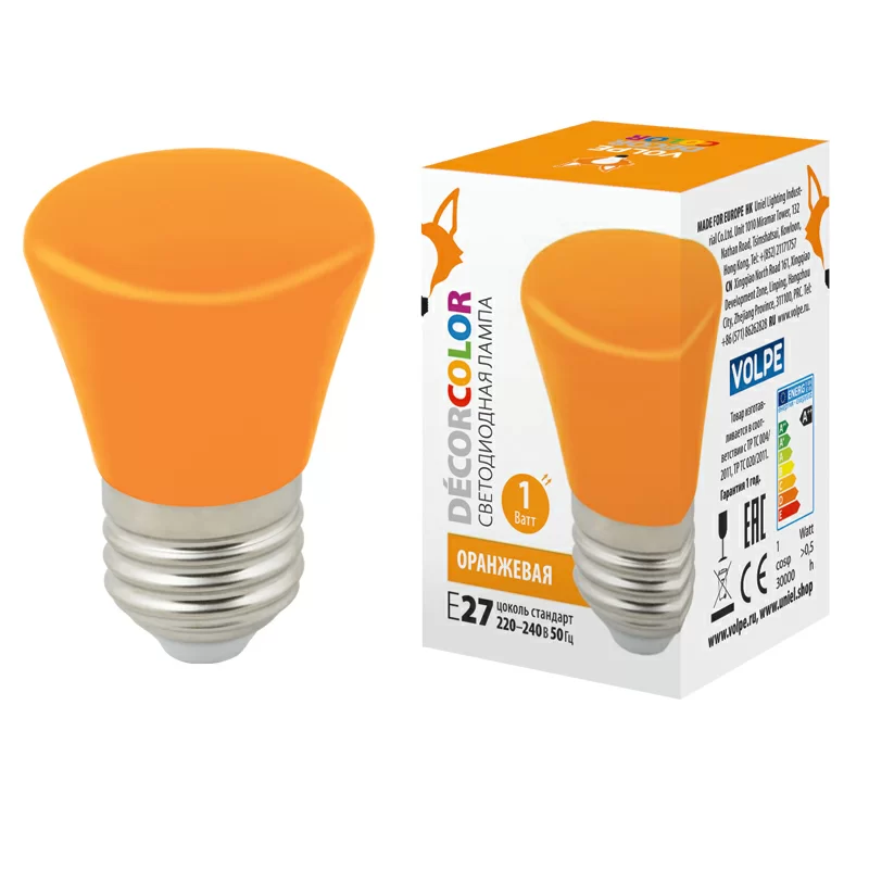 LED-D45-1W/ORANGE/E27/FR/С BELL  в Москве 