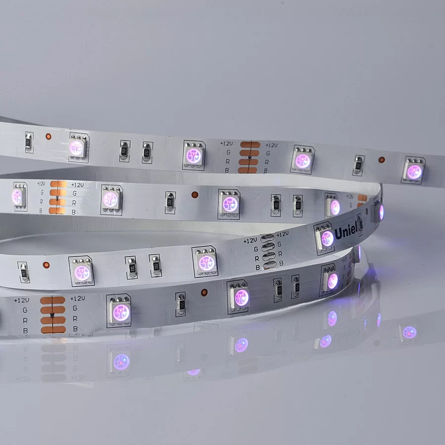 ULS-M22-5050-30LED/m-10mm-IP20-DC12V-7,2W/m-5M-RGB PROFI катушка в герметичной упаковке  в Москве 