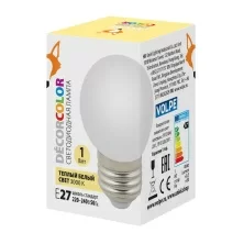 LED-G45-1W/3000K/E27/FR/С  