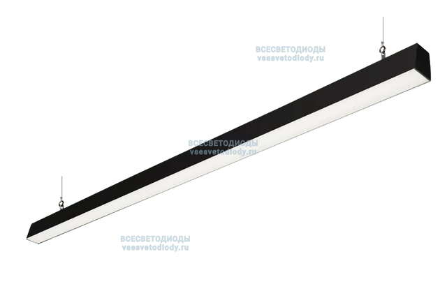 Светильник КРИСТАЛЛ VS352 56W-6150Lm 5000-5500К ОПАЛ IP44 с БАП (vsesv) на 3 часа чёрный арт. vs352-56-op-5k-li3h-ral9005