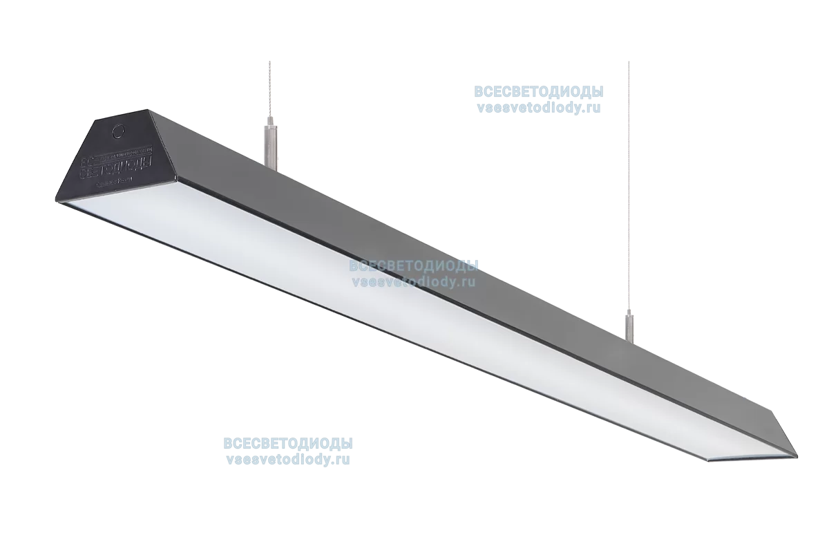 Светильник ТРЕЙД VS304 40W-5000Lm 6000-6500К ОПАЛ IP40 с БАП (aax.tech) на 1 час чёрный арт. vs304-40-op-6k-nc1h-RAL9005