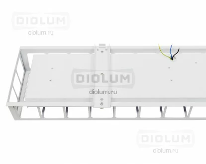 Светодиодные светильники для спортзала с решеткой 1200 мм 80Вт БАП 2 часа Diolum-OF-БАП2-1311NW80R производства Diolum