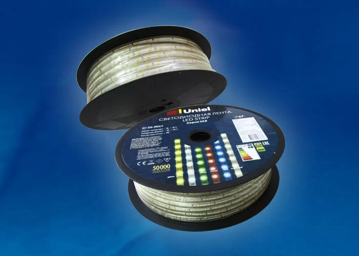 ULS-2835-60LED/m-10mm-IP67-220V-8W/m-50M-DW бобина  в Москве 