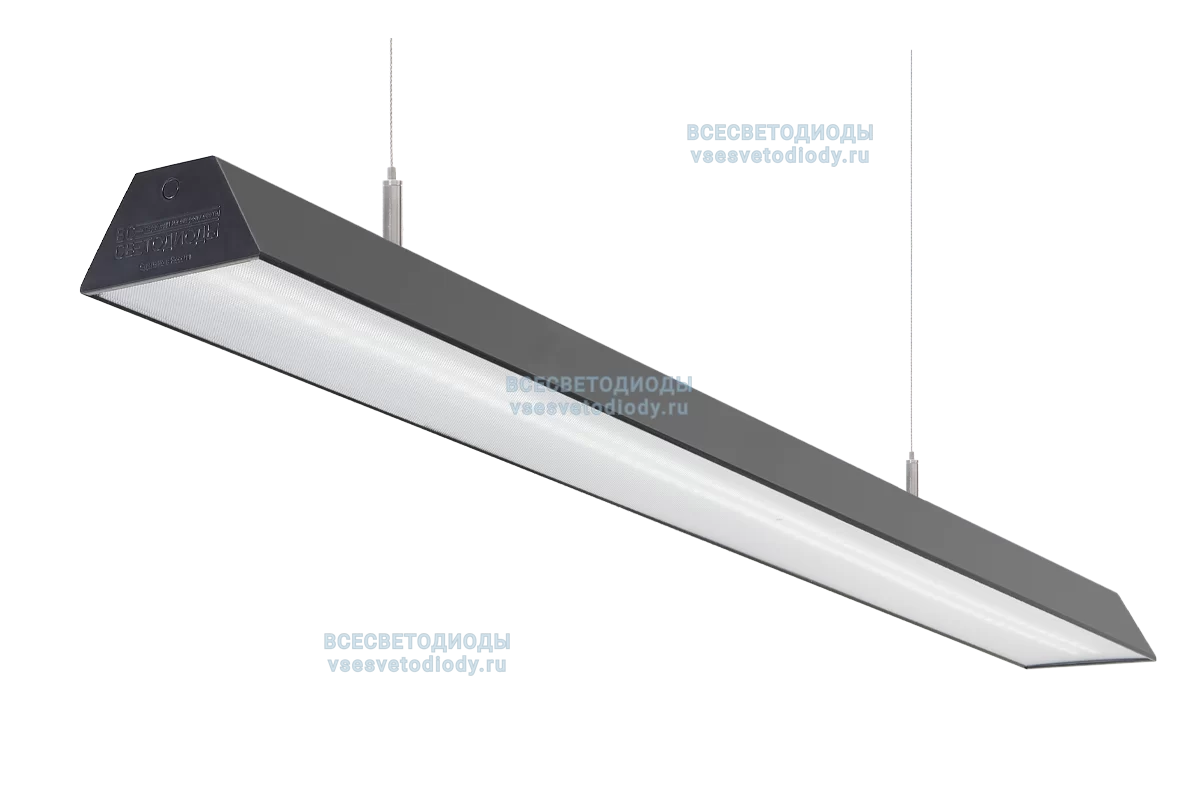 Светильник ТРЕЙД VS304 40W-5000Lm 5000-5500К МИКРОПРИЗМА IP40 с БАП (aax.tech) на 3 часа чёрный арт. vs304-40-mpr-5k-nc3h-RAL9005