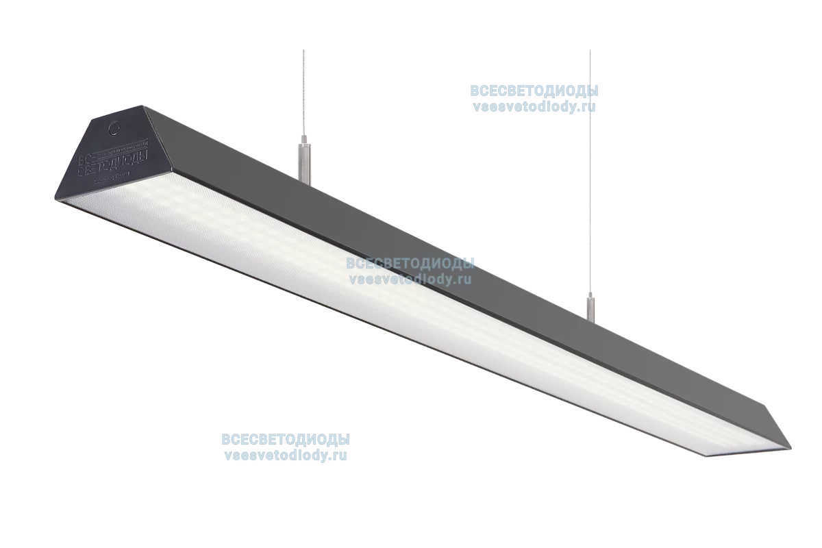 Светильник ТРЕЙД VS306 76W-9500Lm 5000-5500К МИКРОПРИЗМА IP40 с БАП (vsesv) на 1 час чёрный арт. vs306-76-mpr-5k-li1h-RAL9005