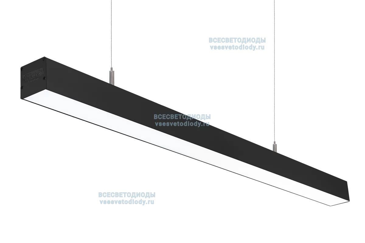 Светильник СЛИМФЛЕШ VS310 линейный 40W-5000Lm 6000-6500К ОПАЛ IP40 с БАП (aax.tech) на 3 часа чёрный арт. vs310-40-op-6k-nc3h-RAL9005