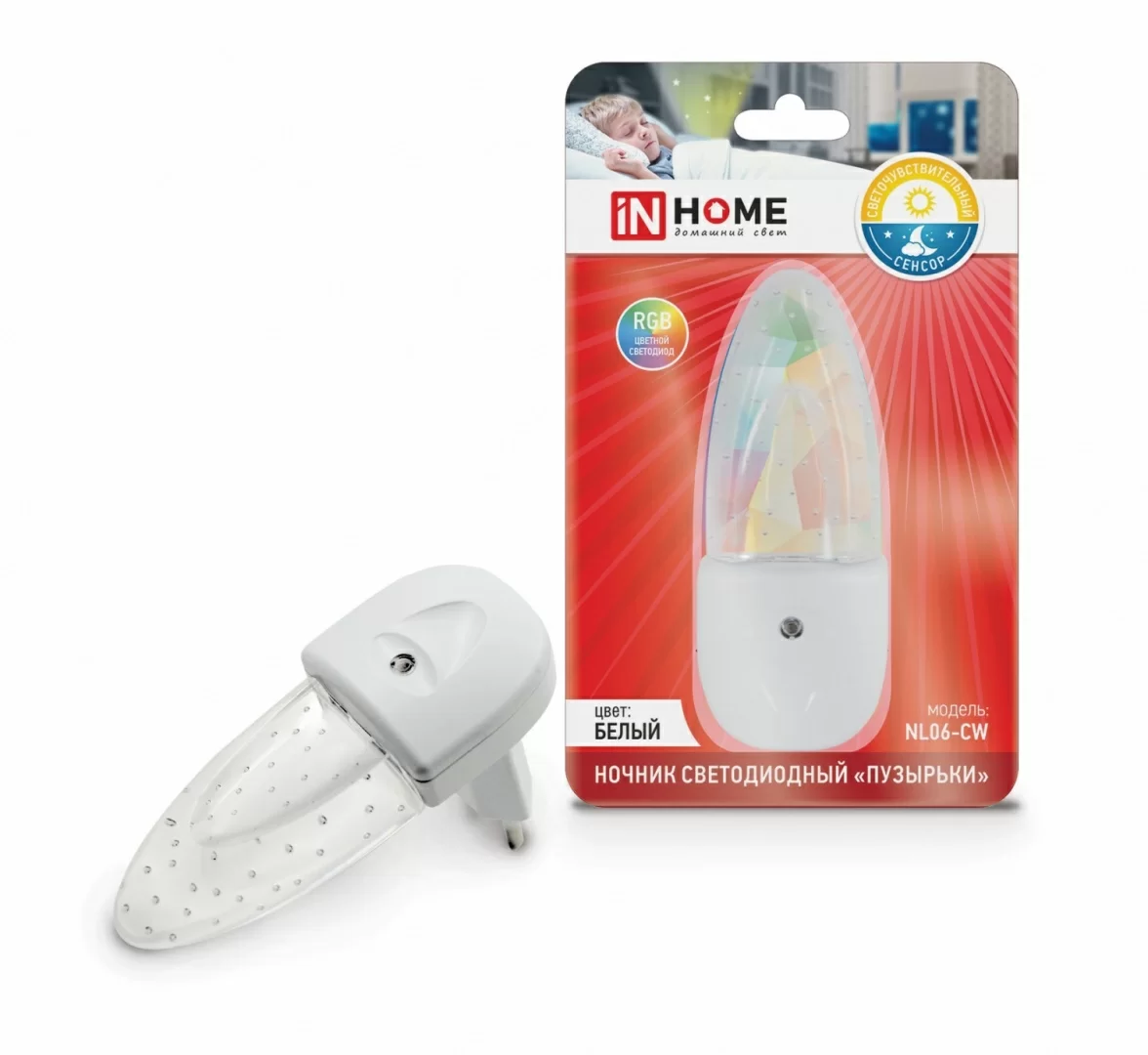 Ночник светодиодный NL06-CW Пузырьки 230В RGB IN HOME арт. 4690612015156 - 4690612015156