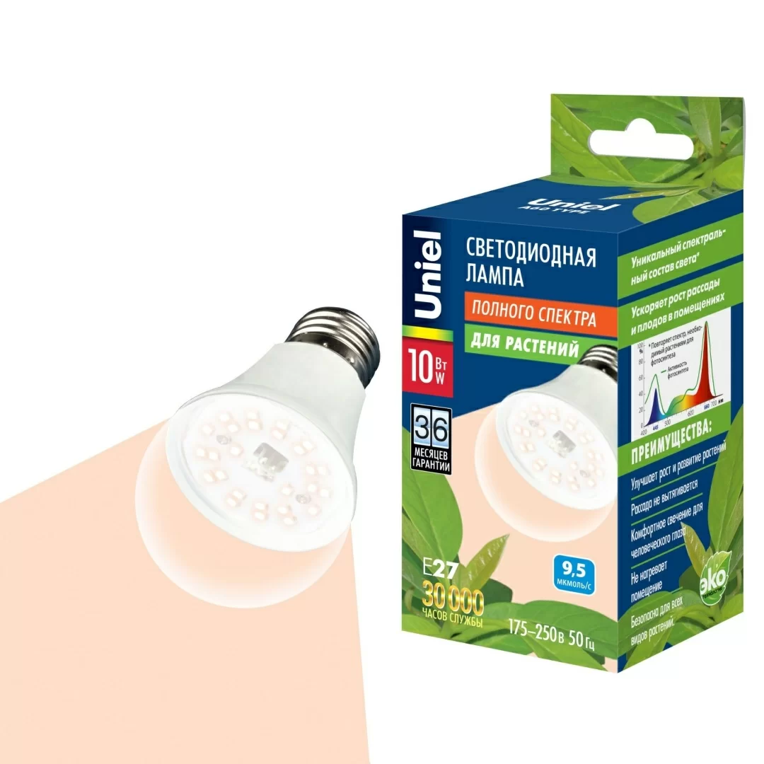 LED-A60-10W/SPFR/E27/CL PLP01WH торговой марки Uniel - UL-00001820