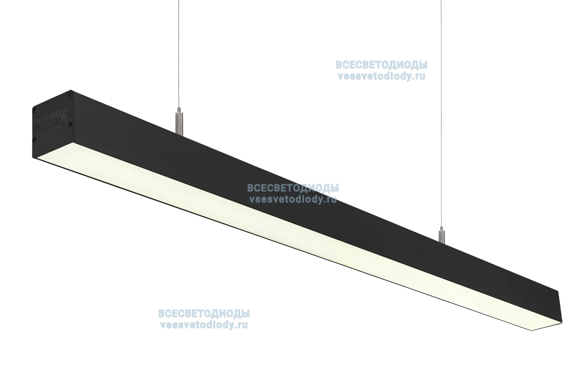 Светильник СЛИМФЛЕШ VS310 линейный 40W-5000Lm 4000-4500К ОПАЛ IP40 с БАП (aax.tech) на 1 час чёрный арт. vs310-40-op-4k-nc1h-RAL9005